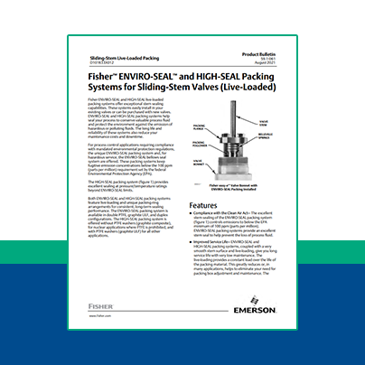 Fisher™ ENVIRO-SEAL™ and HIGH-SEAL Packing for Sliding-Stem Valves (Live-Loaded)