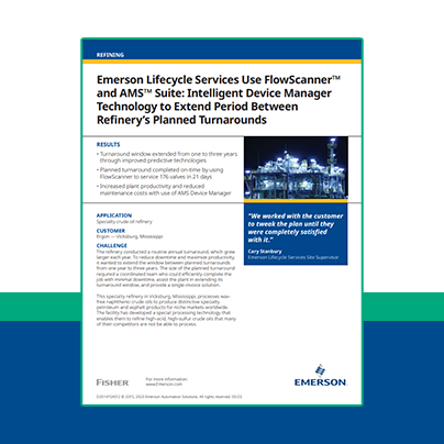 Emerson's Lifecycle Services Use FlowScanner™ and AMS™ Suite