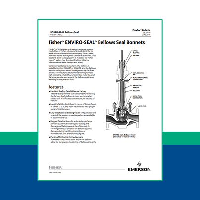 Fisher™ ENVIRO-SEAL™ Bellows Seal Bonnets