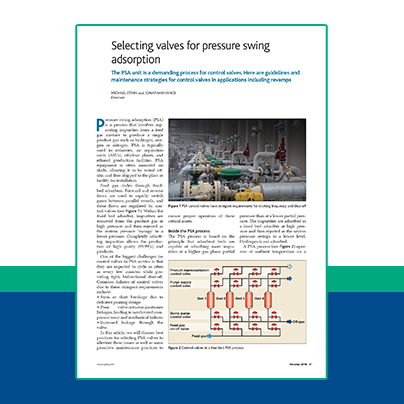 Article: Selecting Valves for Pressure  Swing Absorption